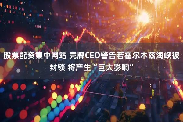 股票配资集中网站 壳牌CEO警告若霍尔木兹海峡被封锁 将产生“巨大影响”